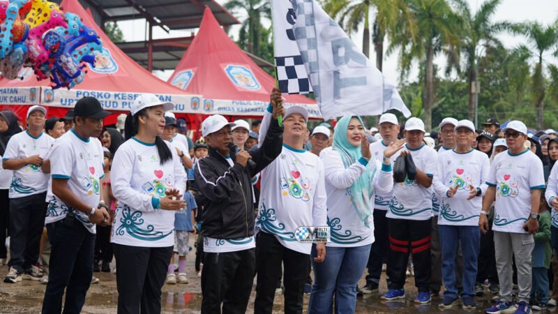 Bupati dan Wabup Mura Ikuti Senam dan Jalan Sehat dan Cek Kesehatan Gratis