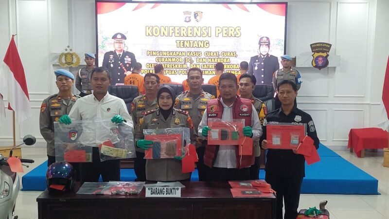 Polres Kapuas Ungkap Lima Perkara Kriminal dan Narkotika Periode Januari-Juni 2026
