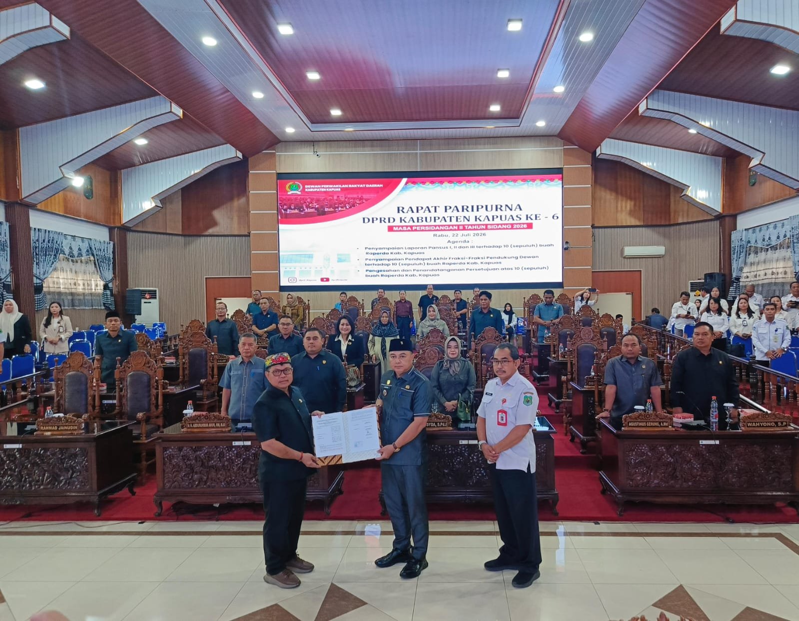 DPRD Kapuas Setujui Sembilan Raperda, Pengesahan RTRW 2026-2046 Ditunda